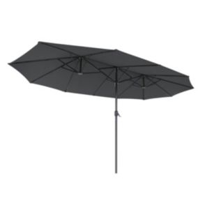 Parasol double 460 x 270 cm ombrelle extra large pour terrasse protection UPF 50+ avec manivelle pour jardin extéri 12.0001789
