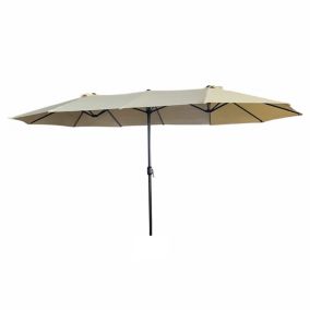 Parasol double de jardin TILIA en beige, Poids 12,3 kg Dimensions L460 x l270 x H245 cm