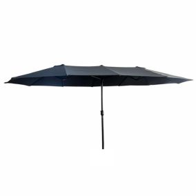 Parasol double de jardin TILIA en gris foncé, Poids 12,3 kg Dimensions L460 x l270 x H245 cm