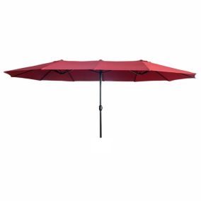 Parasol double de jardin TILIA en rouge, Poids 12,3 kg Dimensions L460 x l270 x H245 cm