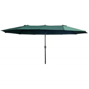 Parasol double de jardin TILIA en vert foncé, Poids 12,3 kg Dimensions L460 x l270 x H245 cm