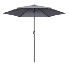 Parasol droit 3m en aluminium gris anthracite  Oviala