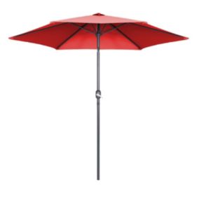 Parasol droit 3m en aluminium rouge  Oviala