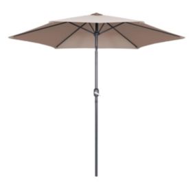 Parasol droit 3m en aluminium taupe  Oviala