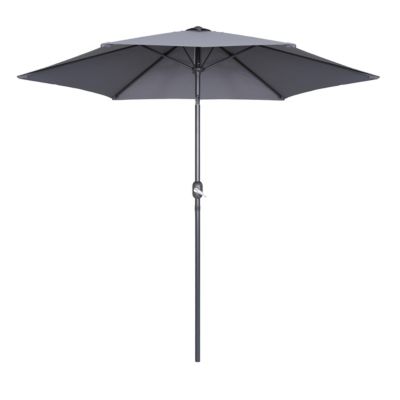 Parasol droit 3m inclinable à manivelle en aluminium gris anthracite  Oviala