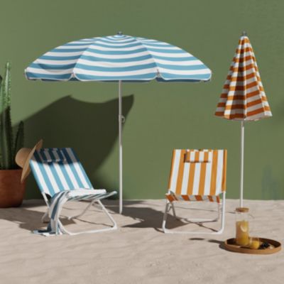 Parasol droit Curacao bleu clair manuel