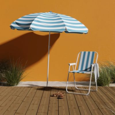 Parasol droit Curacao bleu clair manuel