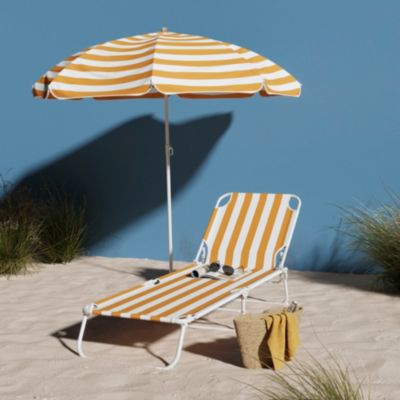 Parasol droit Curacao jaune manuel H.188cm