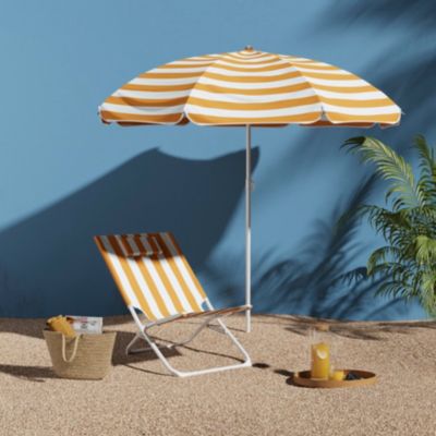 Parasol droit Curacao jaune manuel H.188cm