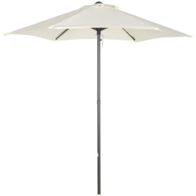 Parasol droit de jardin balcon terrasse grande taille toile polyester 160 g/m² dim. 1,96 x 2H m mât alu