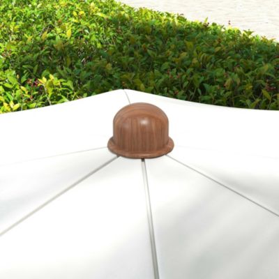 Parasol droit de plage jardin style bohème à franges UV40+ crème
