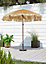 Parasol droit Ezpeleta Manila - rond - coloris bois naturel - L.200 x l.200 cm