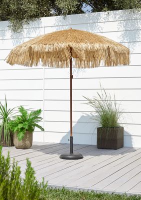 Parasol droit Ezpeleta Manila - rond - coloris bois naturel - L.200 x l.200 cm