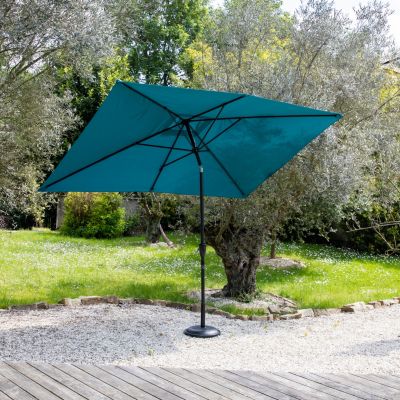 Parasol droit HAPUNA rectangulaire 2x3m bleu - HAPPY GARDEN