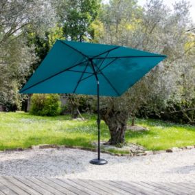Parasol droit HAPUNA rectangulaire 2x3m bleu - HAPPY GARDEN