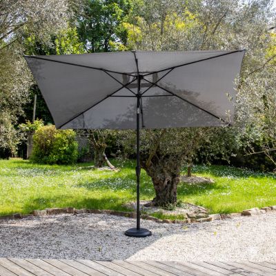 Parasol droit HAPUNA rectangulaire 2x3m gris - Happy Garden