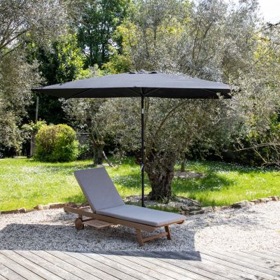 Parasol droit HAPUNA rectangulaire 2x3m noir - HAPPY GARDEN