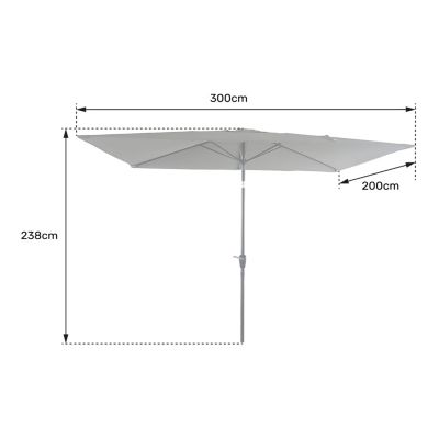 Parasol droit HAPUNA rectangulaire 2x3m noir - HAPPY GARDEN