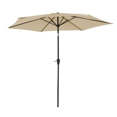 Parasol droit HAPUNA rond 2,70m de diamètre beige - HAPPY GARDEN