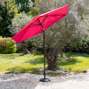 Parasol droit HAPUNA rond 2,70m de diamètre fuchsia - HAPPY GARDEN