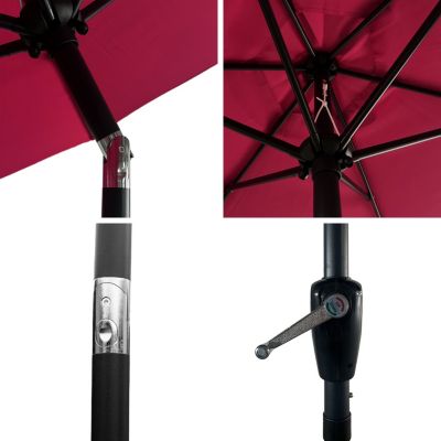 Parasol droit HAPUNA rond 2,70m de diamètre fuchsia - Happy Garden