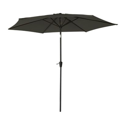 Parasol droit HAPUNA rond 2,70m de diamètre gris - Happy Garden