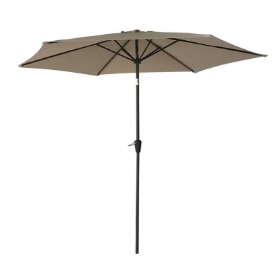 Parasol droit HAPUNA rond 2,70m de diamètre taupe - Happy Garden