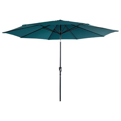 Parasol droit HAPUNA rond 3,30m de diamètre bleu - Happy Garden