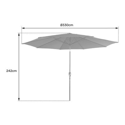 Parasol droit HAPUNA rond 3,30m de diamètre bleu - Happy Garden