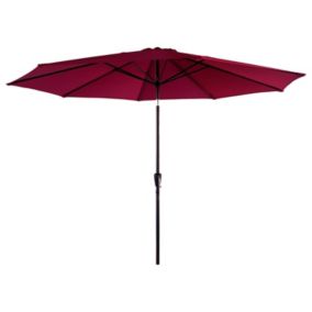 Parasol droit HAPUNA rond 3,30m de diamètre fuchsia - Happy Garden