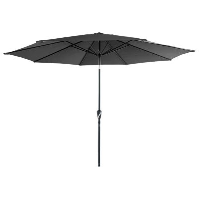 Parasol droit HAPUNA rond 3,30m de diamètre gris - Happy Garden