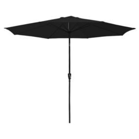 Parasol droit HAPUNA rond 3,30m de diamètre noir - Happy Garden