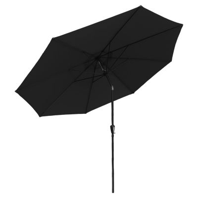 Parasol droit HAPUNA rond 3,30m de diamètre noir - Happy Garden