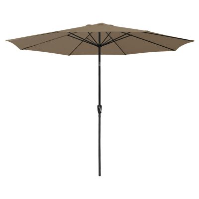 Parasol droit HAPUNA rond 3,30m de diamètre taupe - Happy Garden