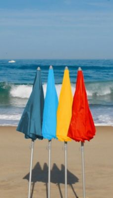 Parasol droit - rond - coloris multicolore - L.180 x l.180 cm