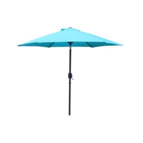 Parasol droit rond diamètre 2,5 m bleu turquoise COME degrés Parasol droit rond diamètre 2,5 m bleu turquoise COME