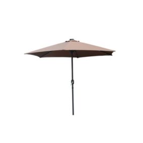 Parasol droit rond led diamètre 2,66 m chocolat AMALFI degrés Parasol droit rond led diamètre 2,66 m chocolat AMALFI