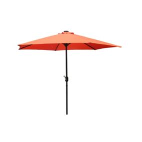 Parasol droit rond led diamètre 2,66 m terracotta AMALFI degrés Parasol droit rond led diamètre 2,66 m terracotta AMALFI