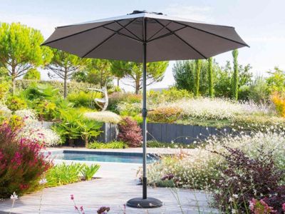 Parasol droit rond Loompa Ardoise - 3 m - Hespéride