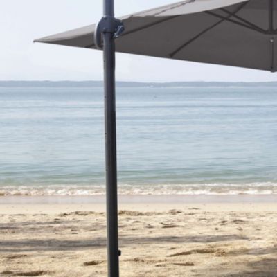 Parasol en aluminium carré coloris taupe avec pied en croix + housse incluse Trinidad - 3 x 3 x 2,66 m - Jardiline