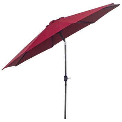 Parasol en métal rond polyester 180g/m² manivelle inclinable dia. 3 x 2,45H m