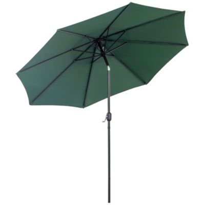 Parasol en métal rond polyester 180g/m² manivelle inclinable dia. 3 x 2,45H m