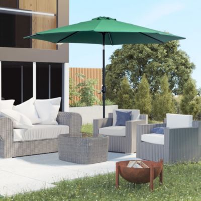 Parasol en métal rond polyester 180g/m² manivelle inclinable dia. 3 x 2,45H m