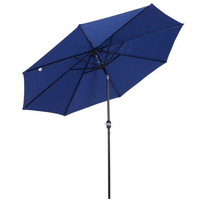 Parasol en métal rond polyester 180g/m² manivelle inclinable dia. 3 x 2,45H m