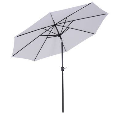 Parasol en métal rond polyester 180g/m² manivelle inclinable dia. 3 x 2,45H m