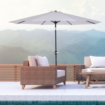 Parasol en métal rond polyester 180g/m² manivelle inclinable dia. 3 x 2,45H m