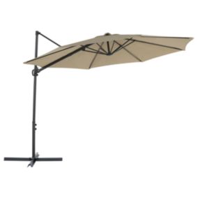 Parasol en porte-à-faux taupe 2,95 m SAVONA II