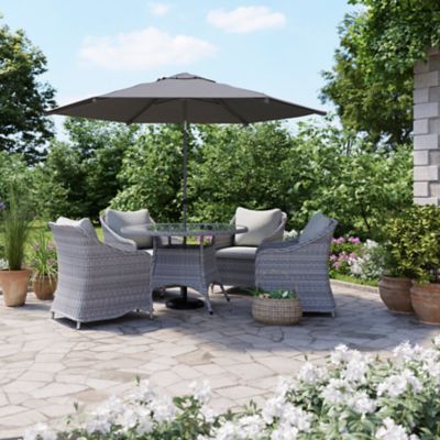 Parasol GoodHome Carambole gris ø270 cm