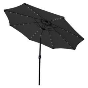 Parasol Gris 270 cm avec 32 LED's Intégrés