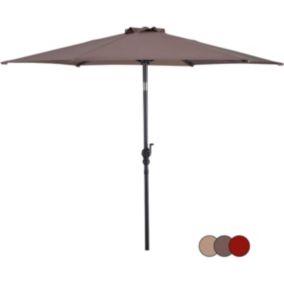 Parasol Inclinabl 6 Baleines pour Plage Café Balcon H270 cm Rouge